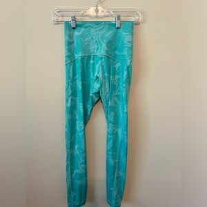 Gymshark Women's Power High-Rise Leggings Bright‎ Turquoise Active Yoga Size SM